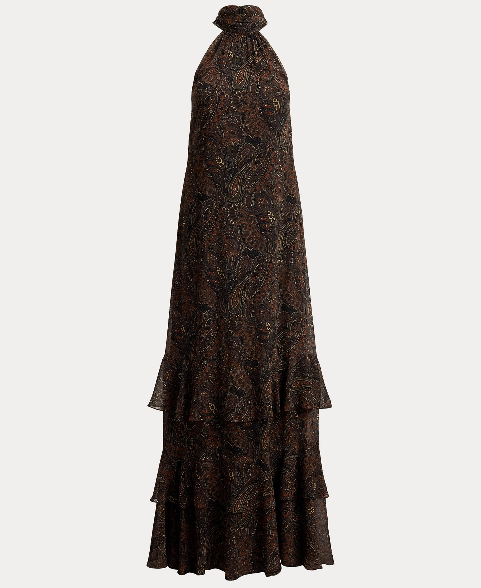 Lauren Ralph Lauren Women's Paisley Georgette Tiered Mockneck Gown - Black Multi