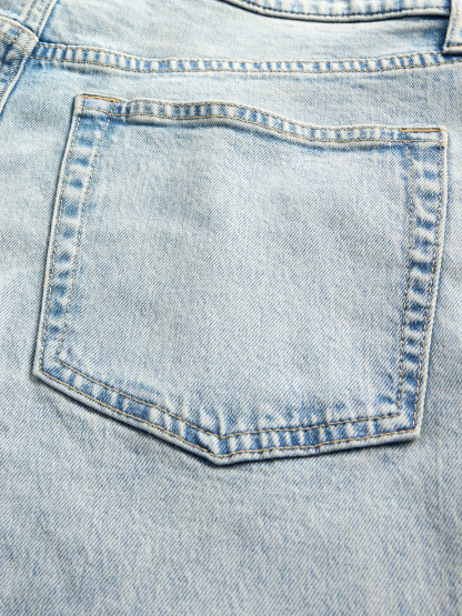 Low Rise Drawcord '90s Loose Jeans - Light blue indigo