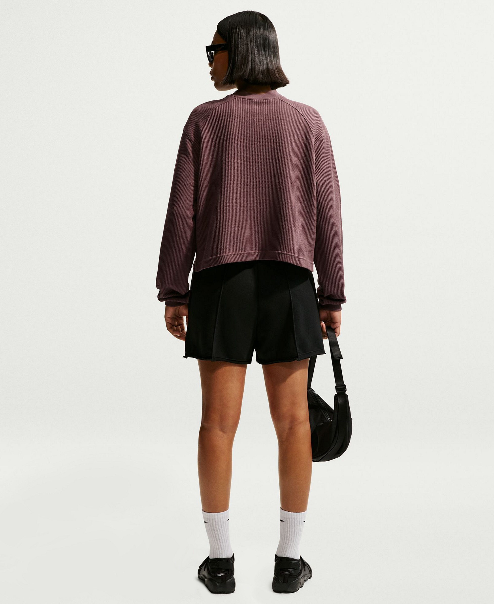 Nike Women's Sportswear Chill Waffle Oversized Long-Sleeve Henley Top - Tattoo/Sail
