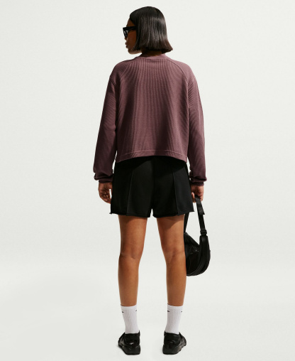 Nike Women's Sportswear Chill Waffle Oversized Long-Sleeve Henley Top - Tattoo/Sail