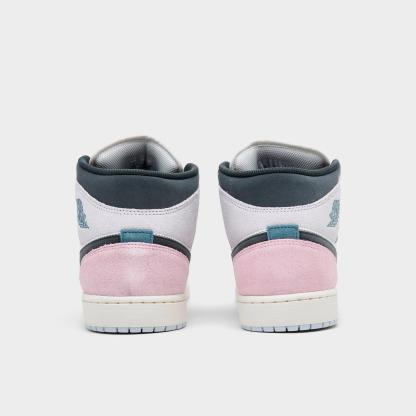 Men's Air Jordan Retro 1 Mid SE Casual Shoes - Sail/Iced Jade/Anthracite/Jade Aura - view 4