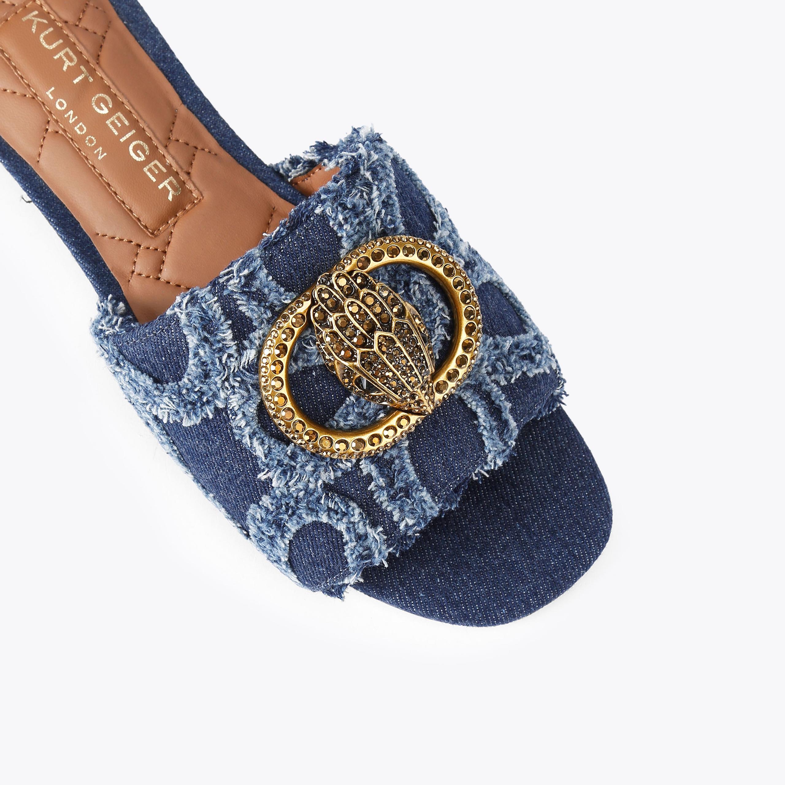 Kurt Geiger London Chelsea Flat Sandal - Blue - view 5