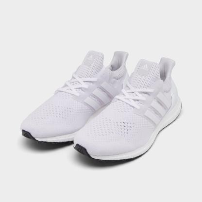 Men's adidas Ultraboost 1.0 Running Shoes - White/White/White - Both shoes facing left