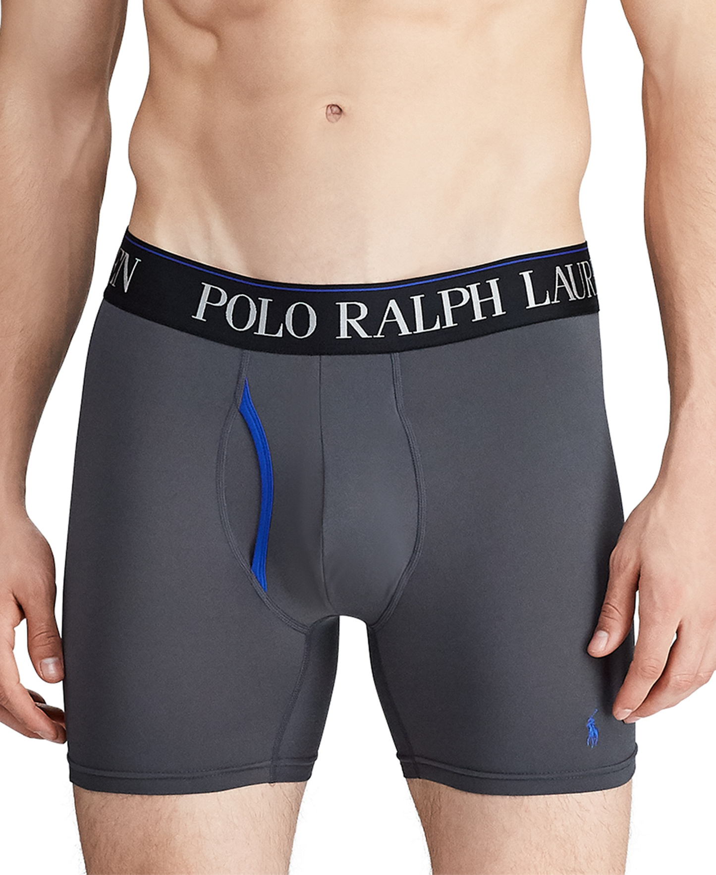 Polo Ralph Lauren Men's 3-Pack 4-D Flex Cool Microfiber Boxer Briefs - Charcoal /Rugby Royal /Polo Black