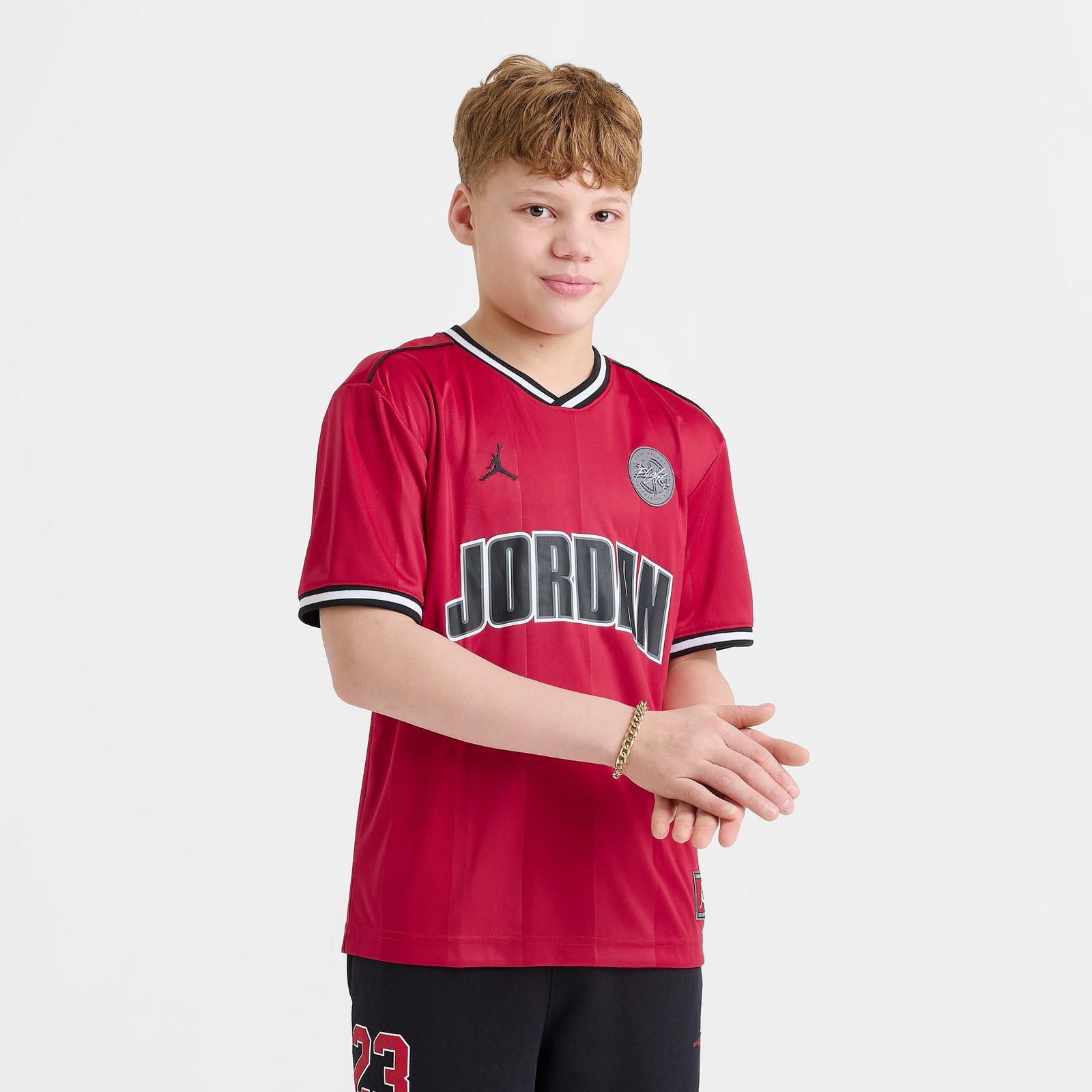 Boys' Big Kids' Jordan Soccer Jersey - Gym Red - view 3