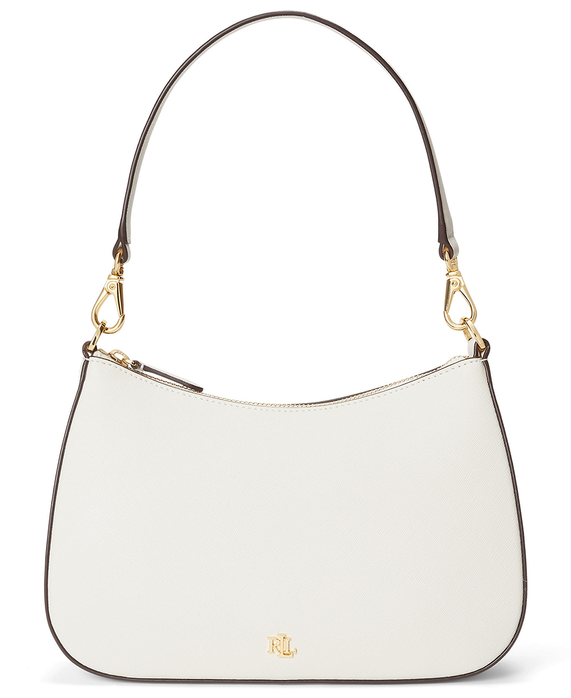Lauren Ralph Lauren Crosshatch Leather Danni Small Shoulder Handbag - White
