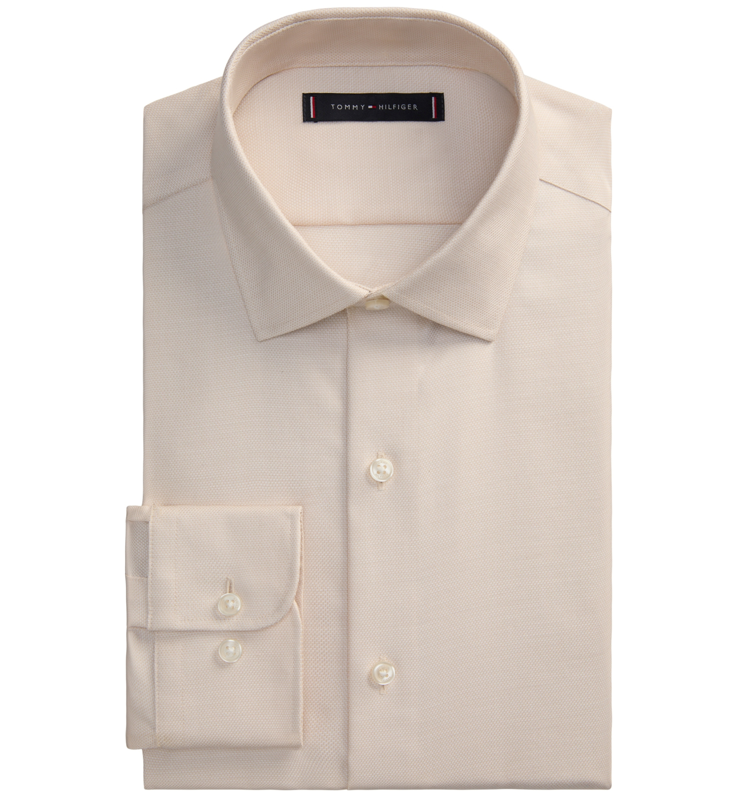 Tommy Hilfiger Men's TH Flex Twill Slim-Fit Dress Shirt - Khaki