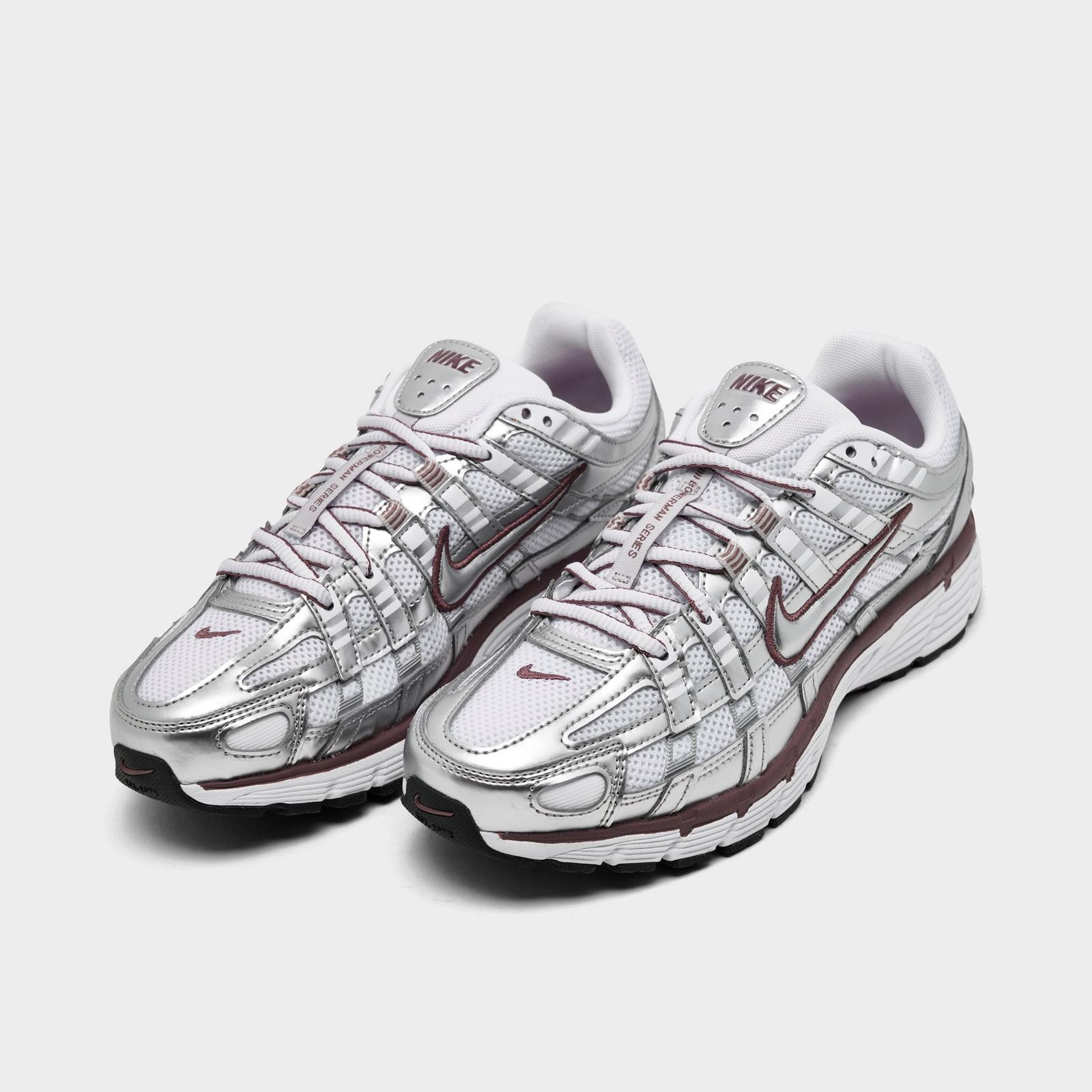 Women's Nike P-6000 Casual Shoes - White/Metallic Silver/Black/Tattoo