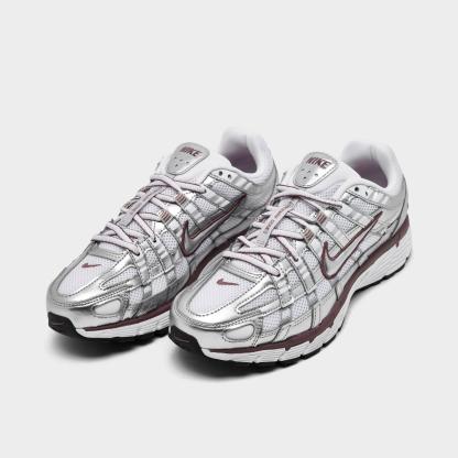 Women's Nike P-6000 Casual Shoes - White/Metallic Silver/Black/Tattoo