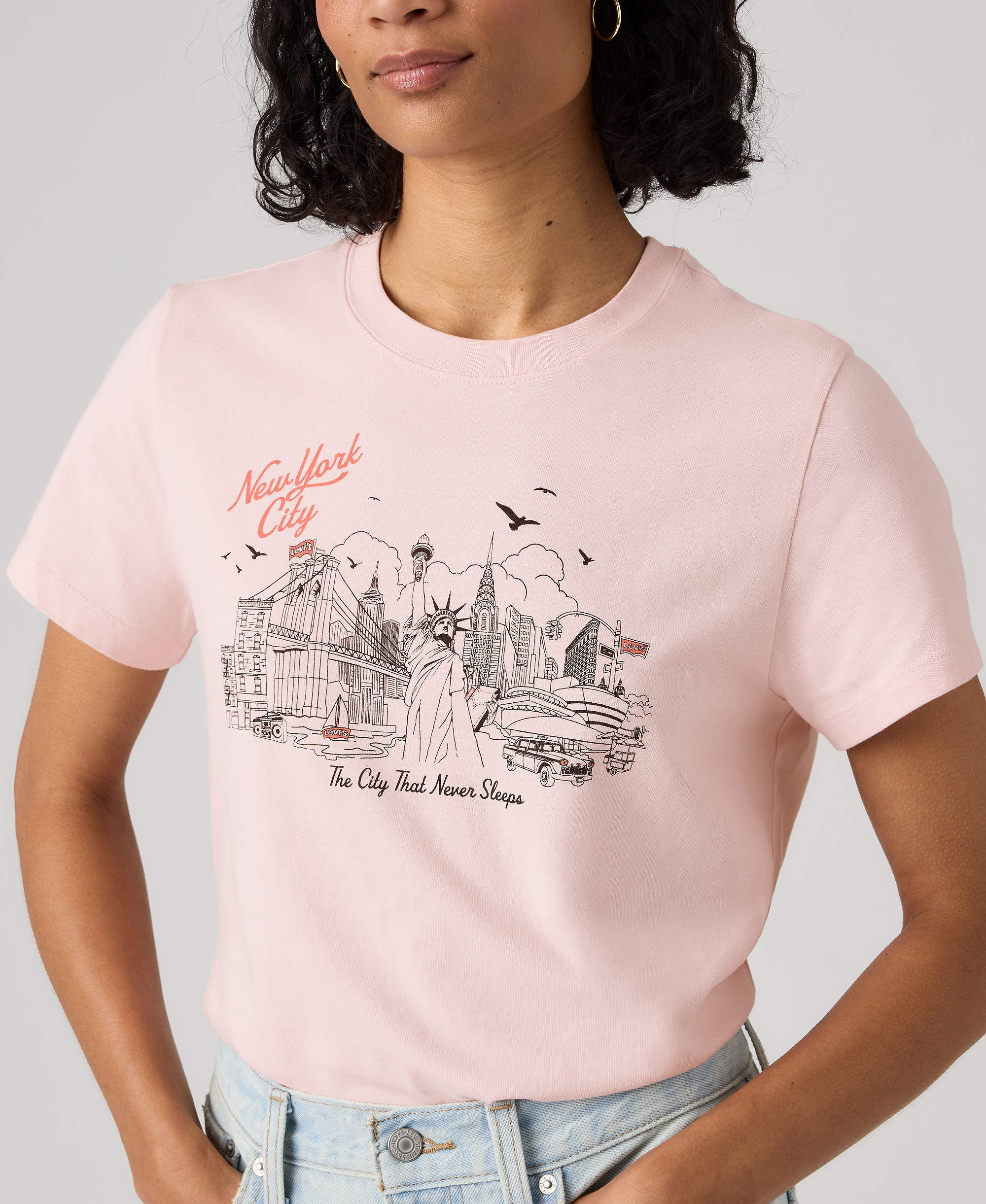 Levi's Premium Women's Graphic Favorite Print Short-Sleeve T-Shirt - Nyc Line C