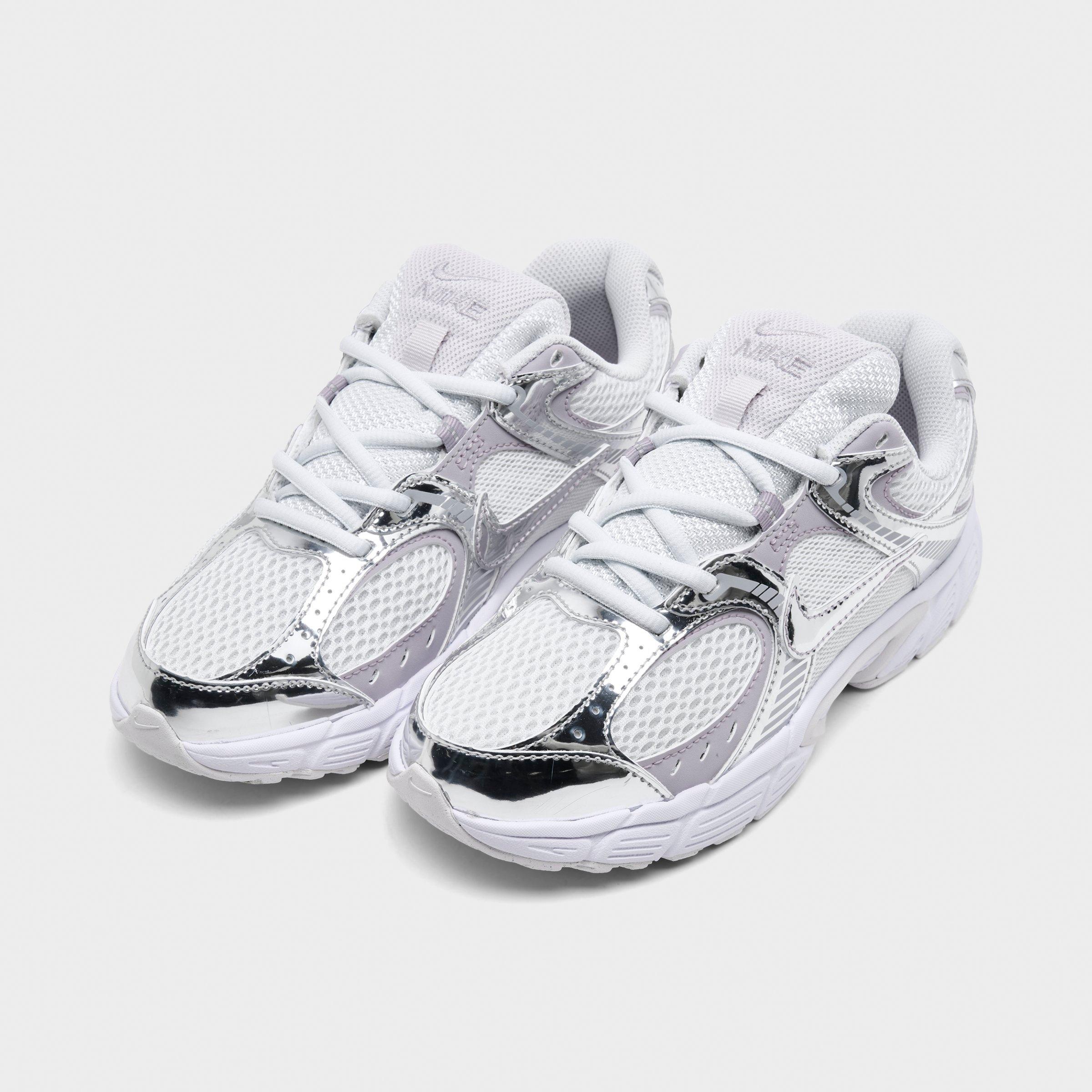 Big Kids' Nithtke V5 RNR Casual Shoes - Off White/Metallic Silver/Vast Grey - Both shoes facing left