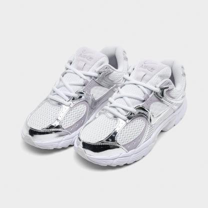 Big Kids' Nithtke V5 RNR Casual Shoes - Off White/Metallic Silver/Vast Grey - Both shoes facing left