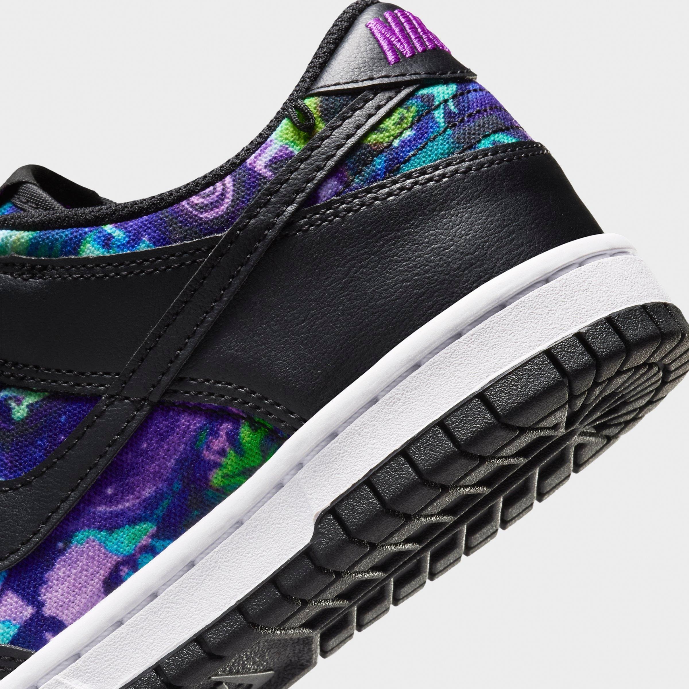 Big Kids' Nithtke Dunk Low Casual Shoes - Part 2 - Multi-Color/Vivid Purple/Metallic Silver/Black - Detail shot
