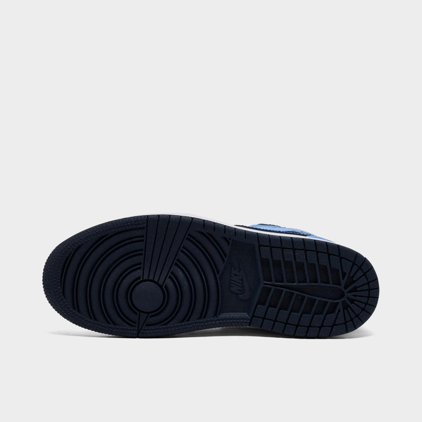 Little Kids' Air Jordan Retro 1 Mid Casual Shoes - Midnight Navy/University Blue - view 6
