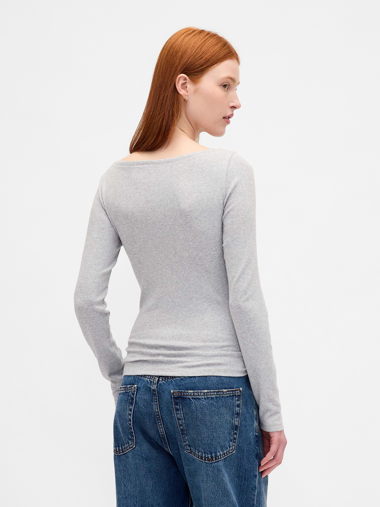Modern Boatneck T-Shirt - Light heather grey