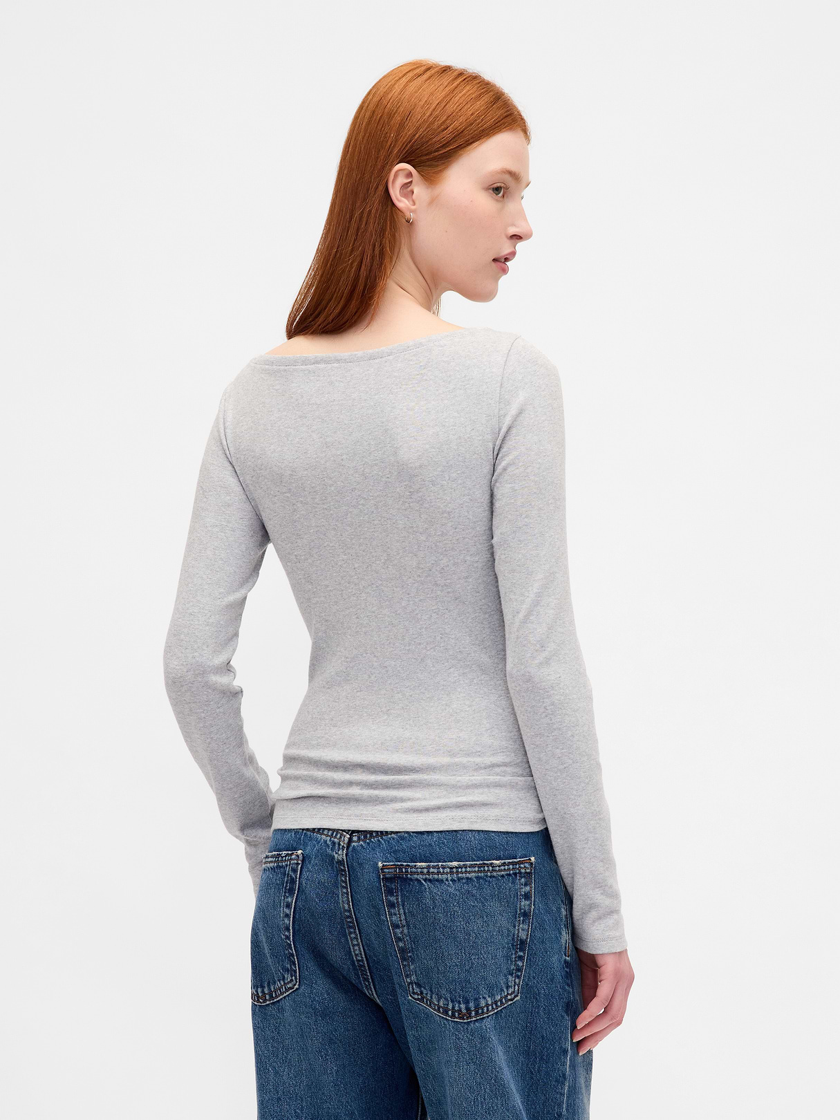 Modern Boatneck T-Shirt - Light heather grey