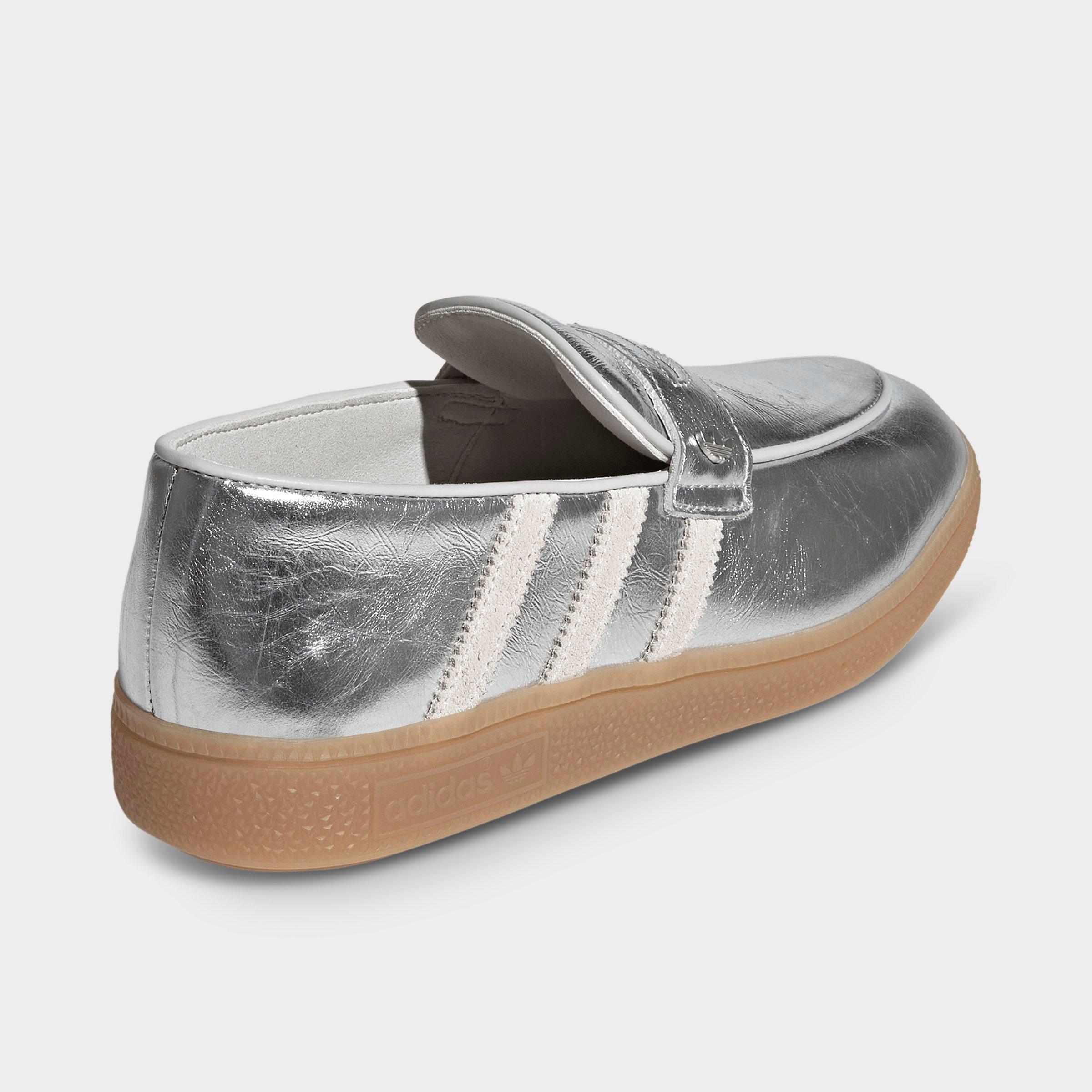 Women's adidas Originals Handball Spezial Loafer Casual Shoes - Part 1 - Silver Metallic/Off White/Grey One - Back view