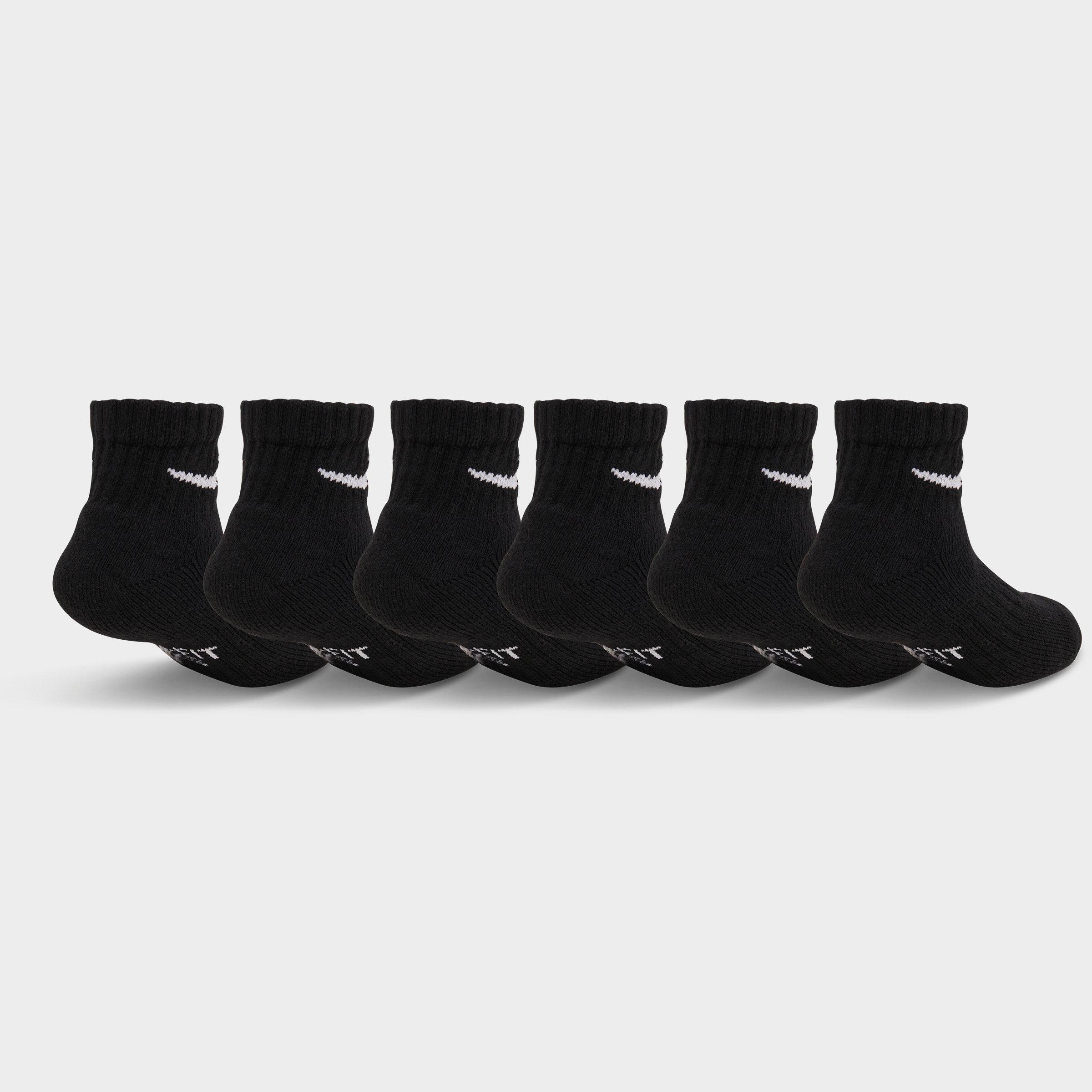 Little Kids' Nithtke Dri-FIT Ankle Socks (6-Pack) - Black