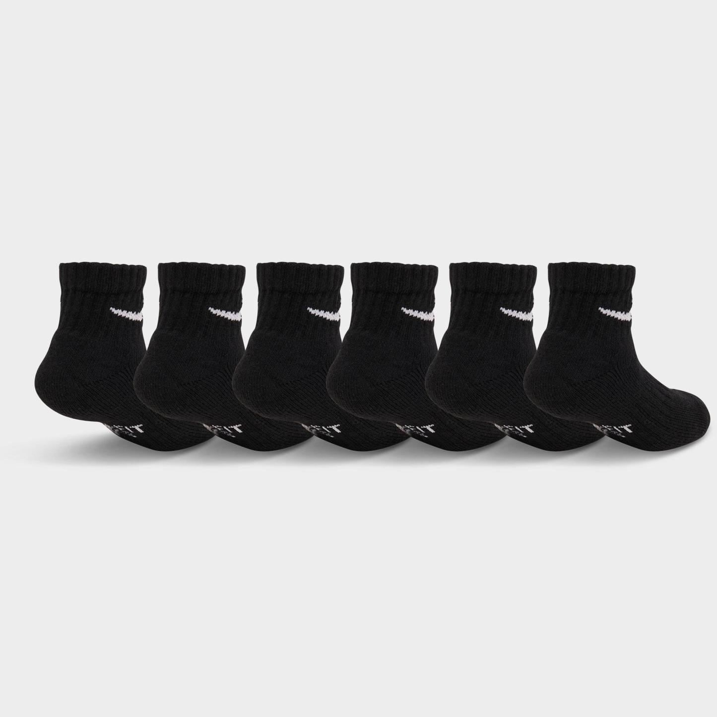 Little Kids' Nithtke Dri-FIT Ankle Socks (6-Pack) - Black