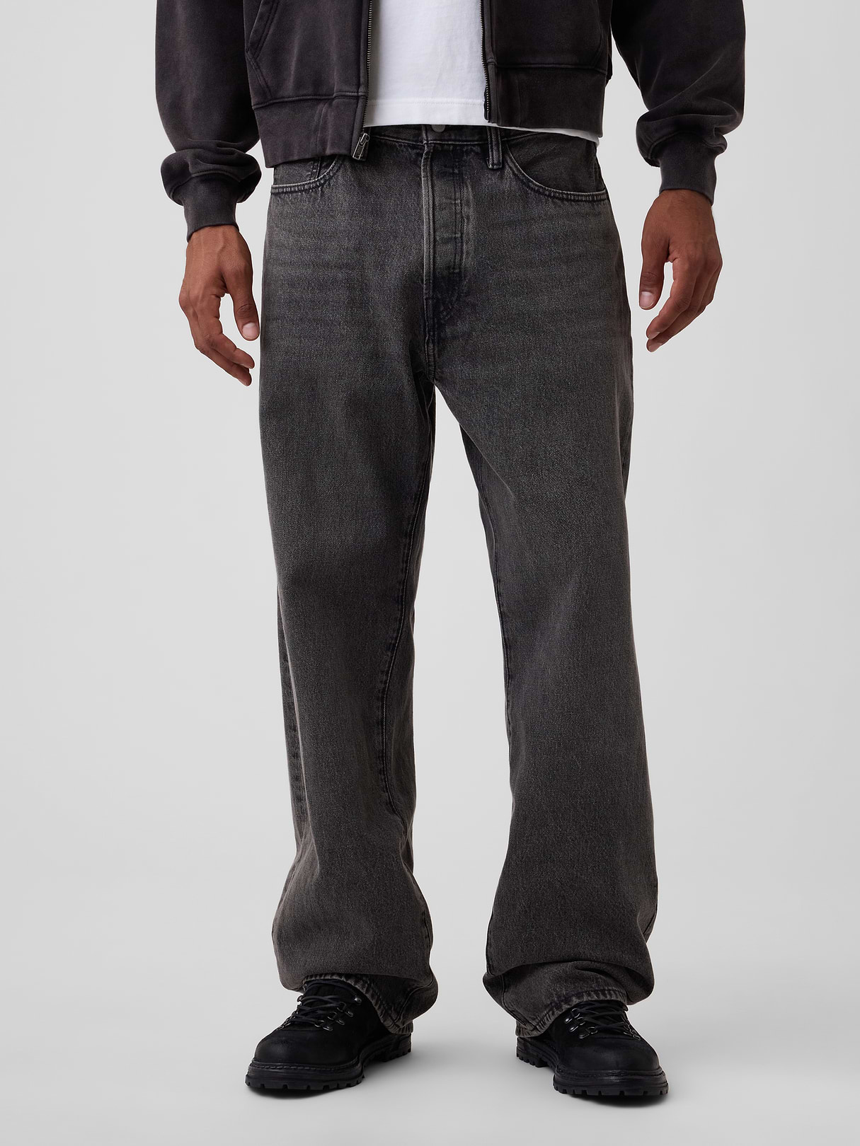 '90s Loose Jeans - Washed black