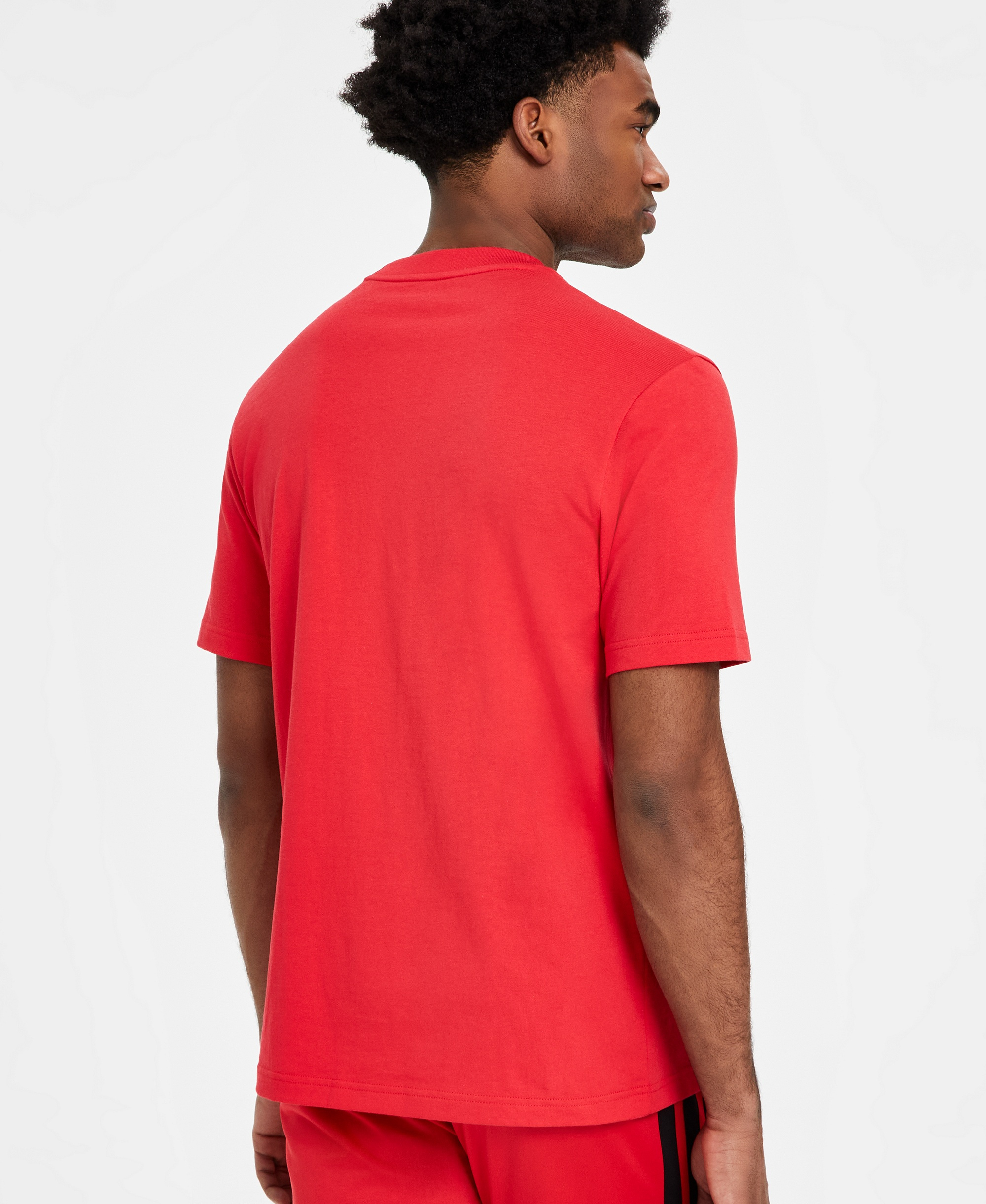 adidas Men's 3-Bar Logo Graphic Cotton T-Shirt - Pure Ruby/Black