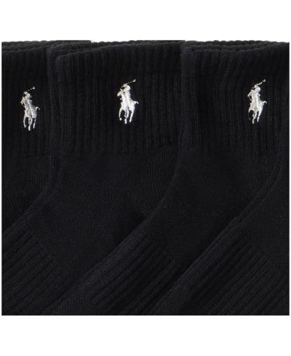 Polo Ralph Lauren Men's 6-Pack Performance Sport Quarter Socks - Black