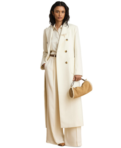 Lauren Ralph Lauren Women's Maxi Wool-Blend Coat - Moda Cream