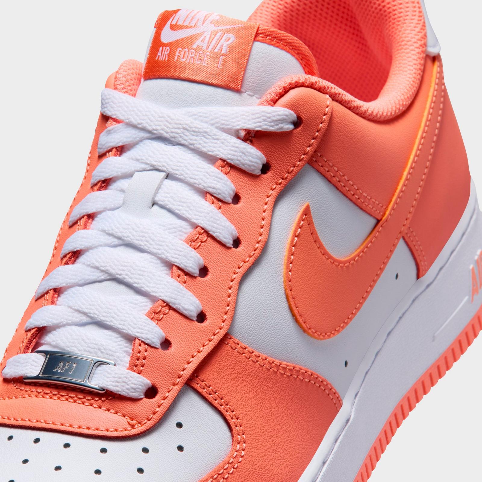 Men's Nike Air Force 1 '07 Low Casual Shoes - White/White/Orange Frost