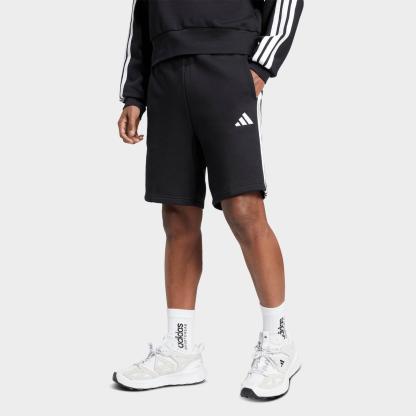 Men's adidas Essentials 3-Stripes Fleece Shorts - Black/White - view 1