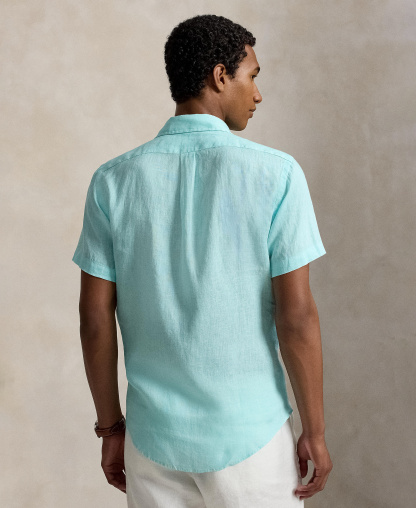 Polo Ralph Lauren Men's Short-Sleeve Linen Button-Up Shirt - New Aqua