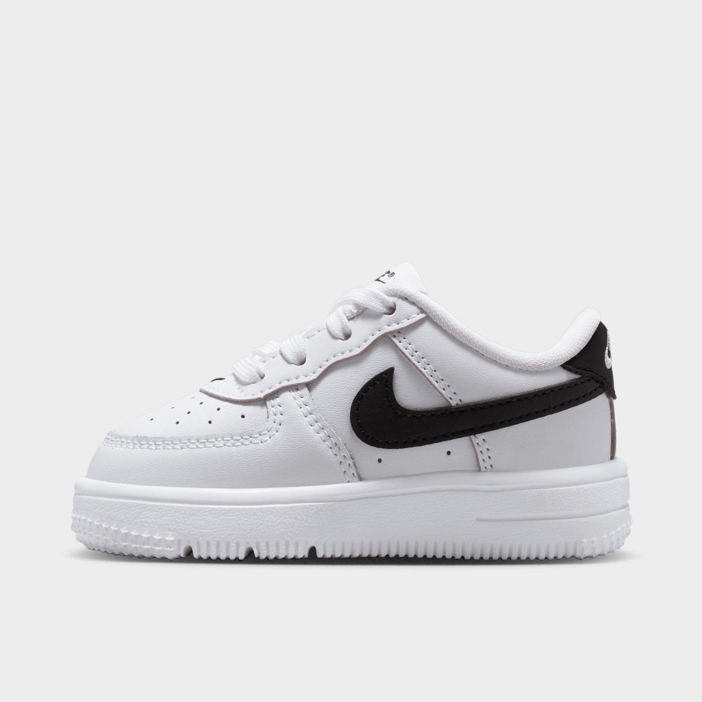 Infant and Kids' Toddler Nithtke Force 1 Low Casual Shoes - Part 1 - White/Black - Left shoe facing left. Outside of the shoe.