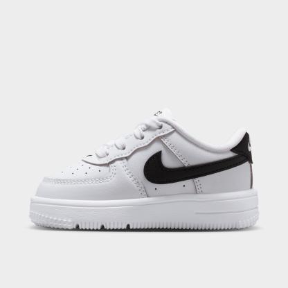 Infant and Kids' Toddler Nithtke Force 1 Low Casual Shoes - Part 1 - White/Black - Left shoe facing left. Outside of the shoe.