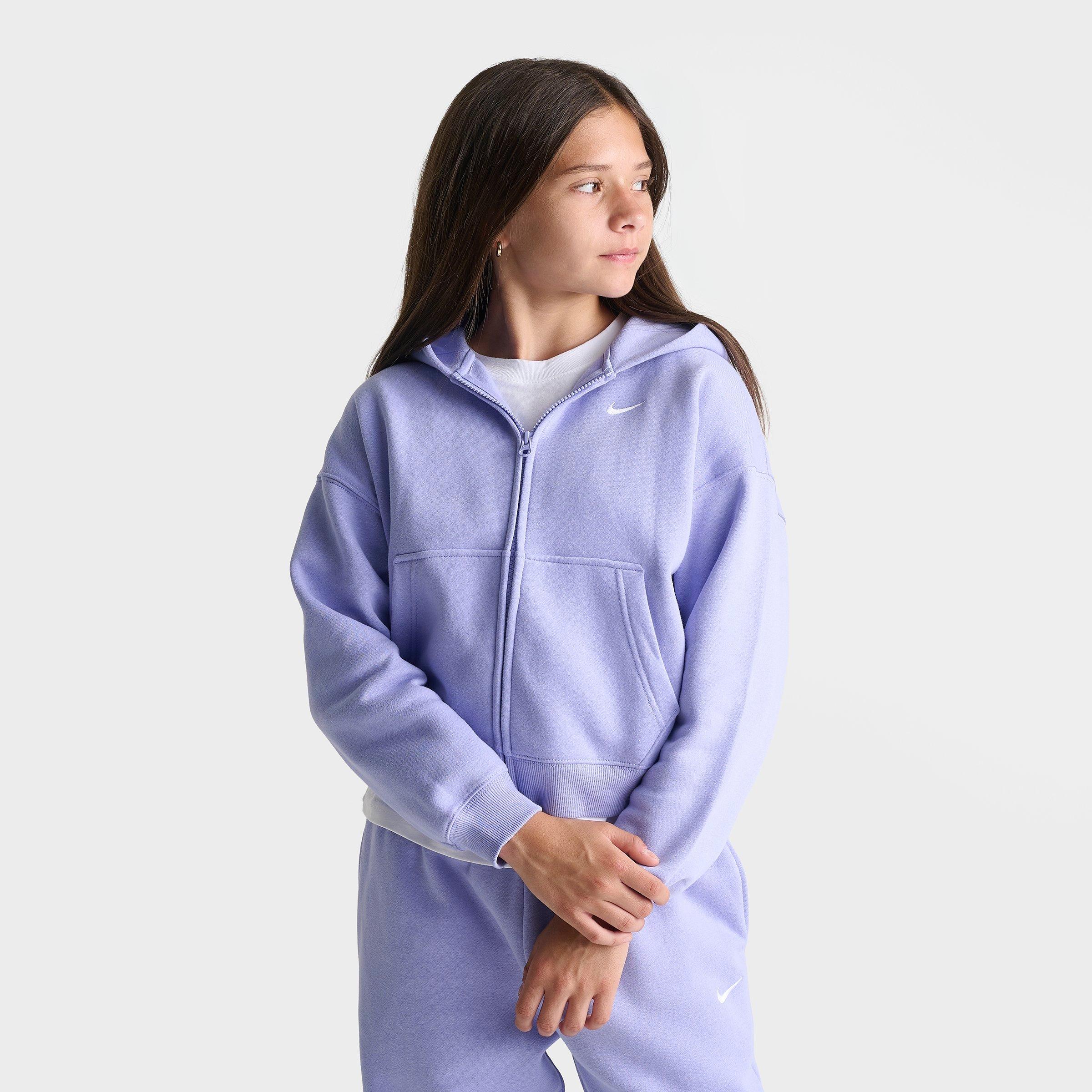 Girls' Big Kids' Nithtke Sportswear Studio Fleece Oversized Full-Zip Hoodie - Light Thistle