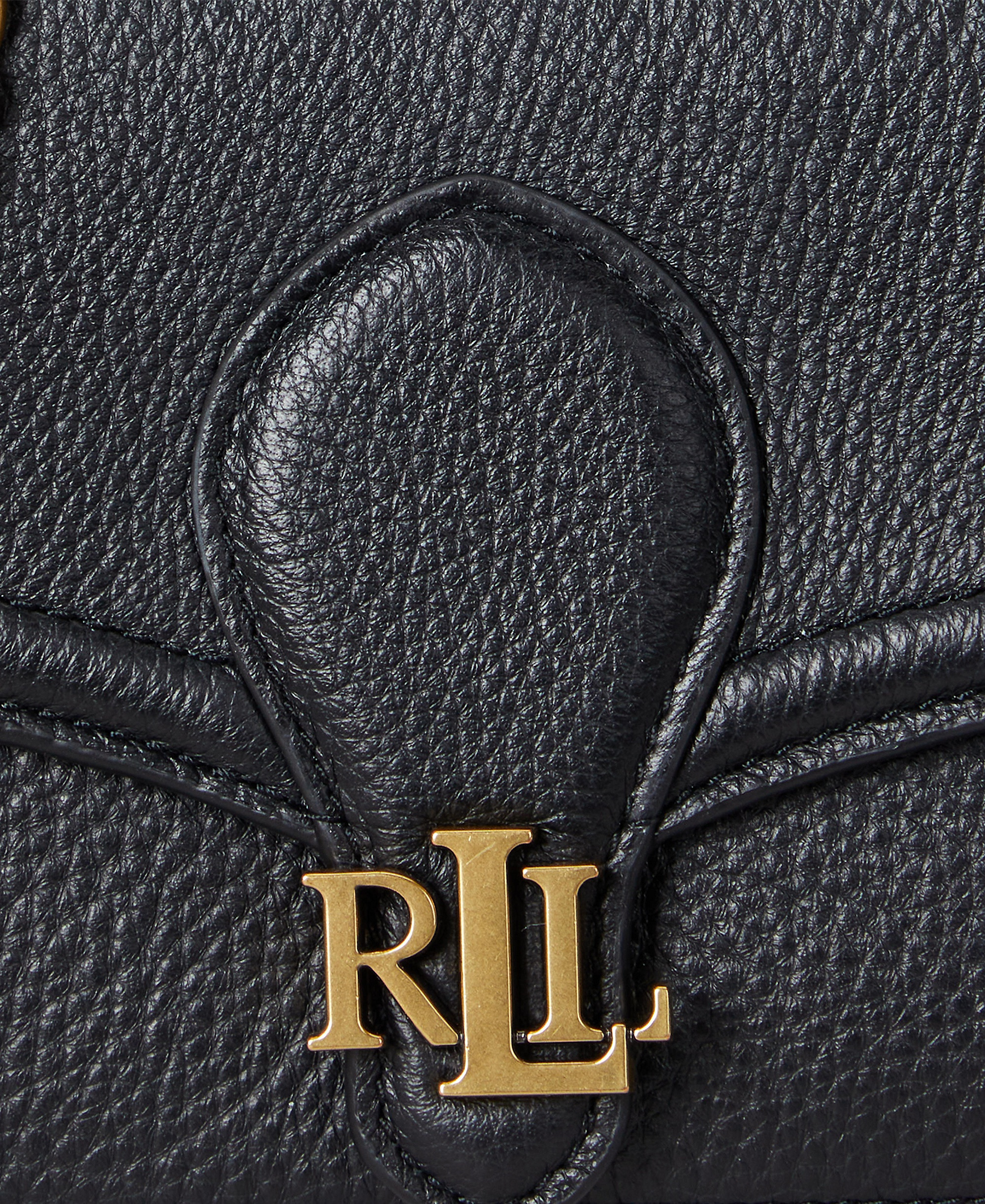 Lauren Ralph Lauren Bradley Small Pebbled Leather Crossbody Wallet - Black