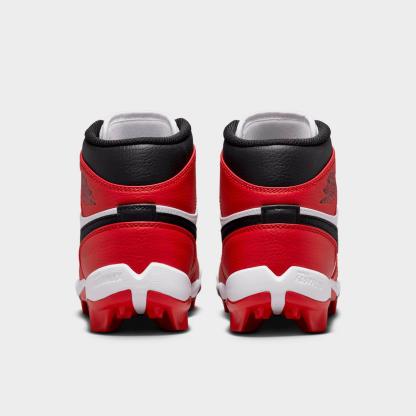 Big Kids' Air Jordan Retro 1 Mid Cleats - White/Black/Gym Red - view 4