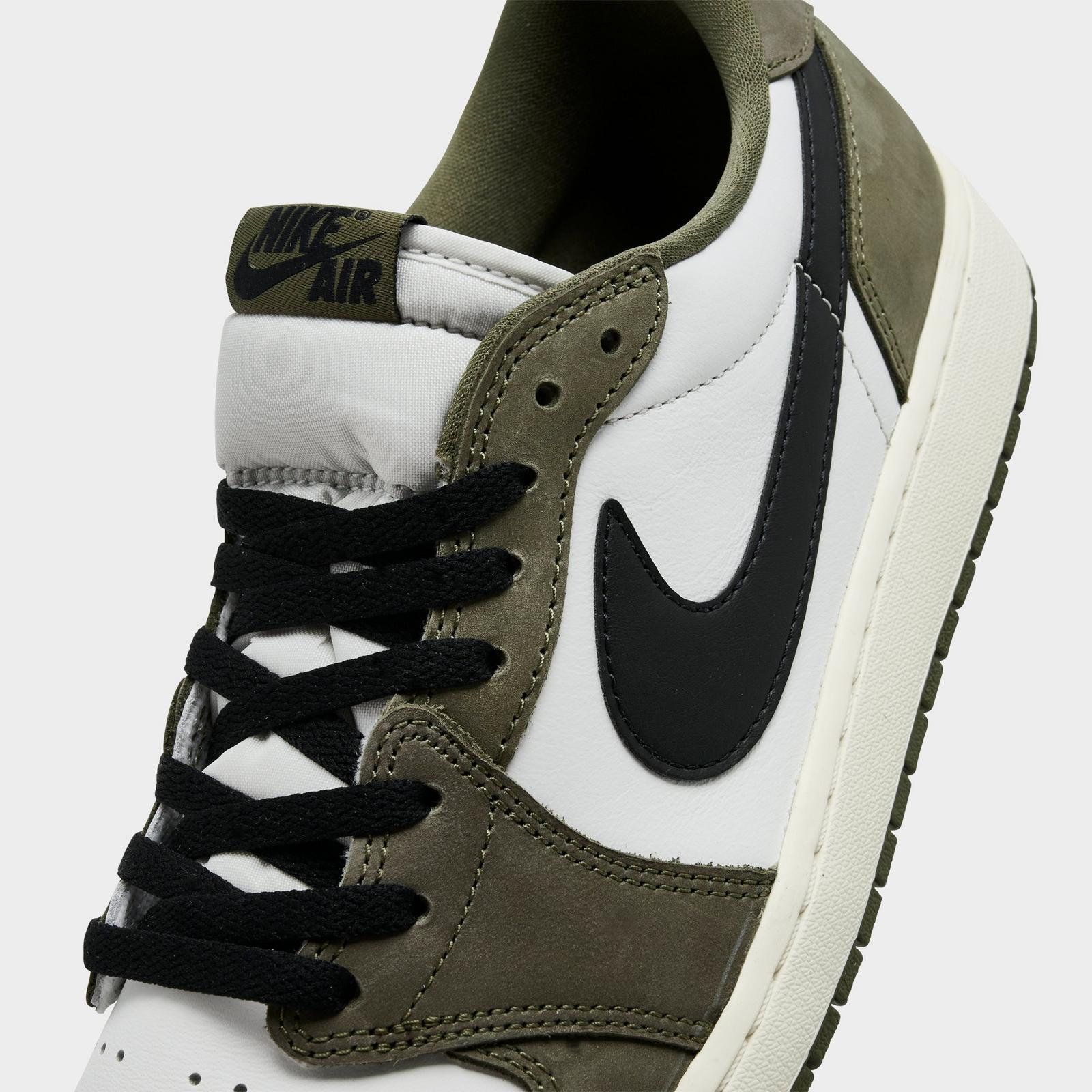 Men's Air Jordan Retro 1 Low OG Casual Shoes - Medium Olive/Black/Summit White/Sail - view 3