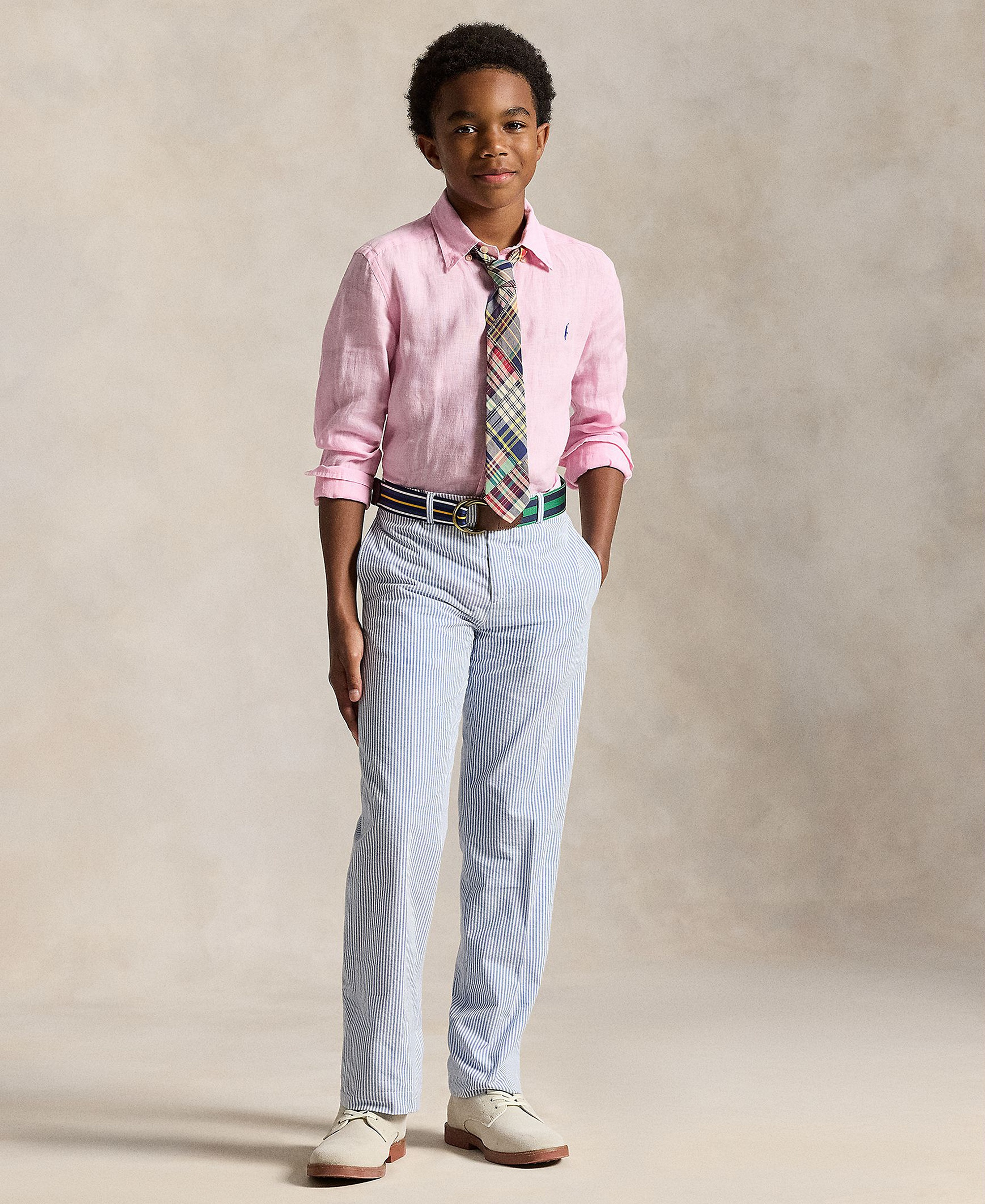 Polo Ralph Lauren Boys' 8-20 Linen Shirt - Caramel Pink