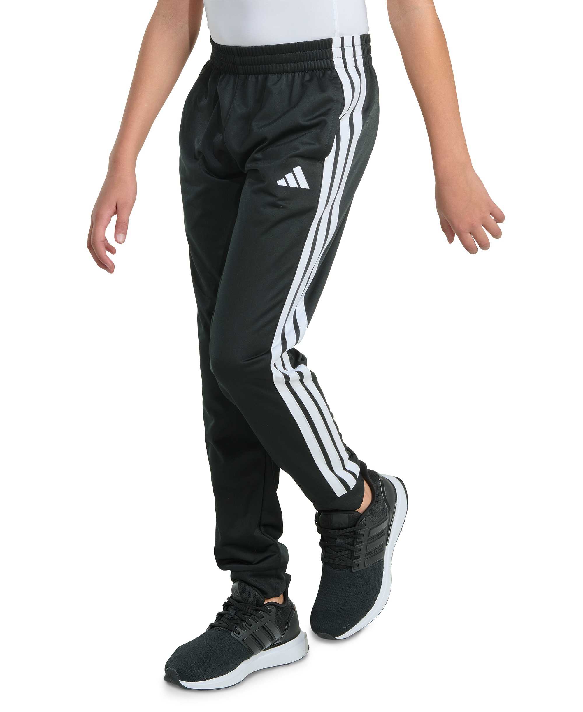 adidas Big Boys Elastic-Waistband Essential 3-Stripe Jogger Pants - Black
