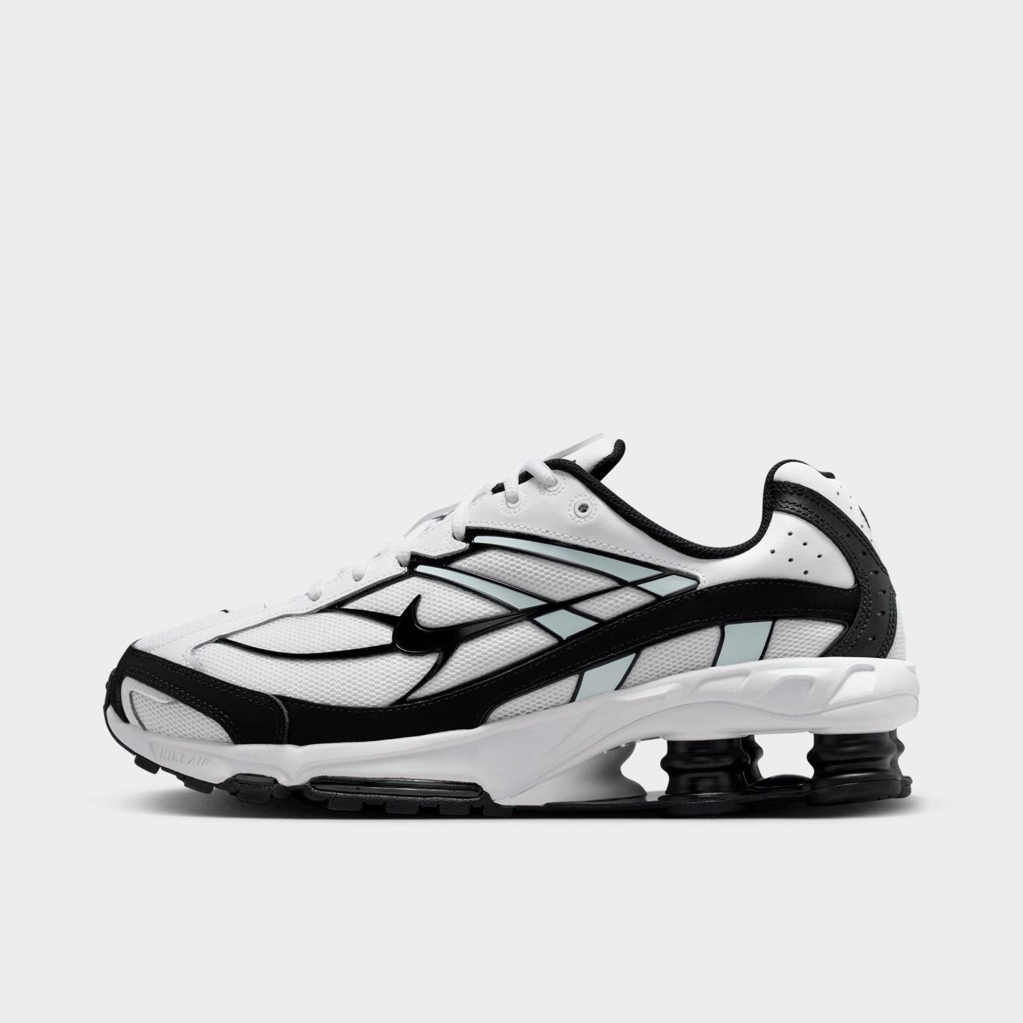 Men's Nithtke Shox Ride 2 Casual Shoes - White/White/Black/Black - Left shoe facing left. Outside of the shoe.