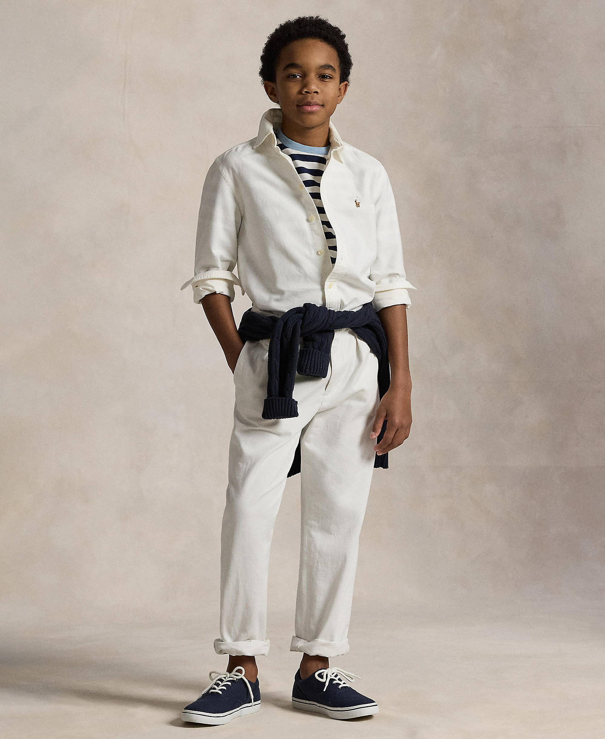 Polo Ralph Lauren 8-20 Boys' Embroidered Pony Logo Cotton Oxford Shirt - White