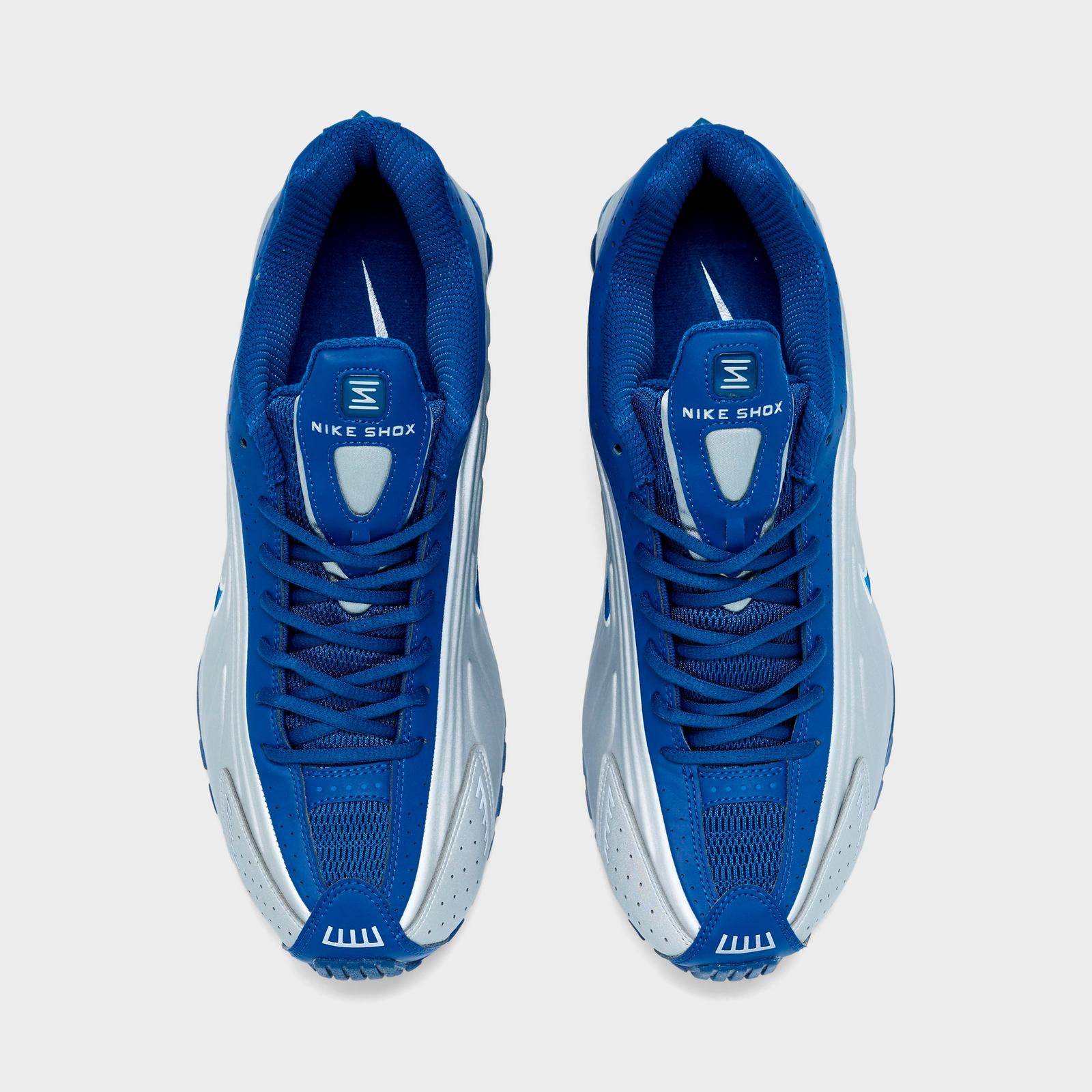 Men's Nike Shox R4 Casual Shoes - Court Blue/White/Metallic Silver