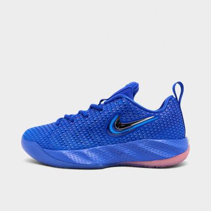 Little Kids' Nithtke Caitlin 1 Basketball Shoes - Racer Blue/Teal Tint/Metallic Silver - Left shoe facing left. Outside of the shoe.