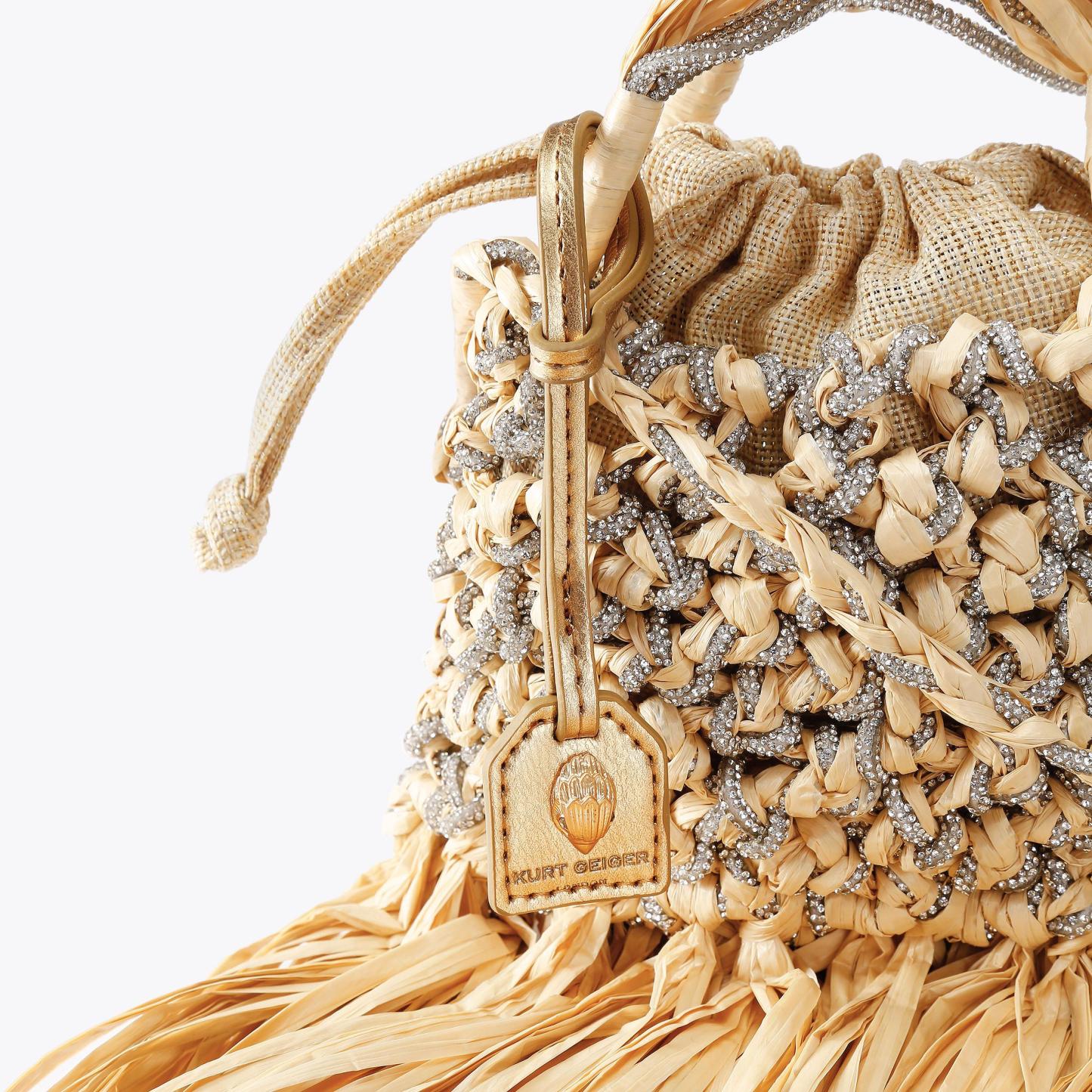 Kurt Geiger London Mini Macrame Crystal Bag - Beige - view 5
