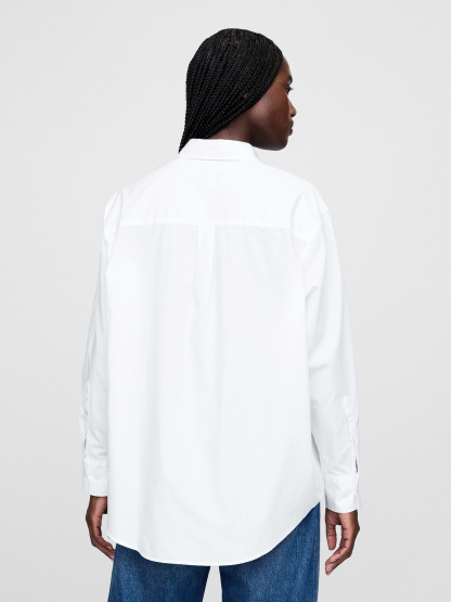 Organic Cotton Poplin Big Shirt - New optic white