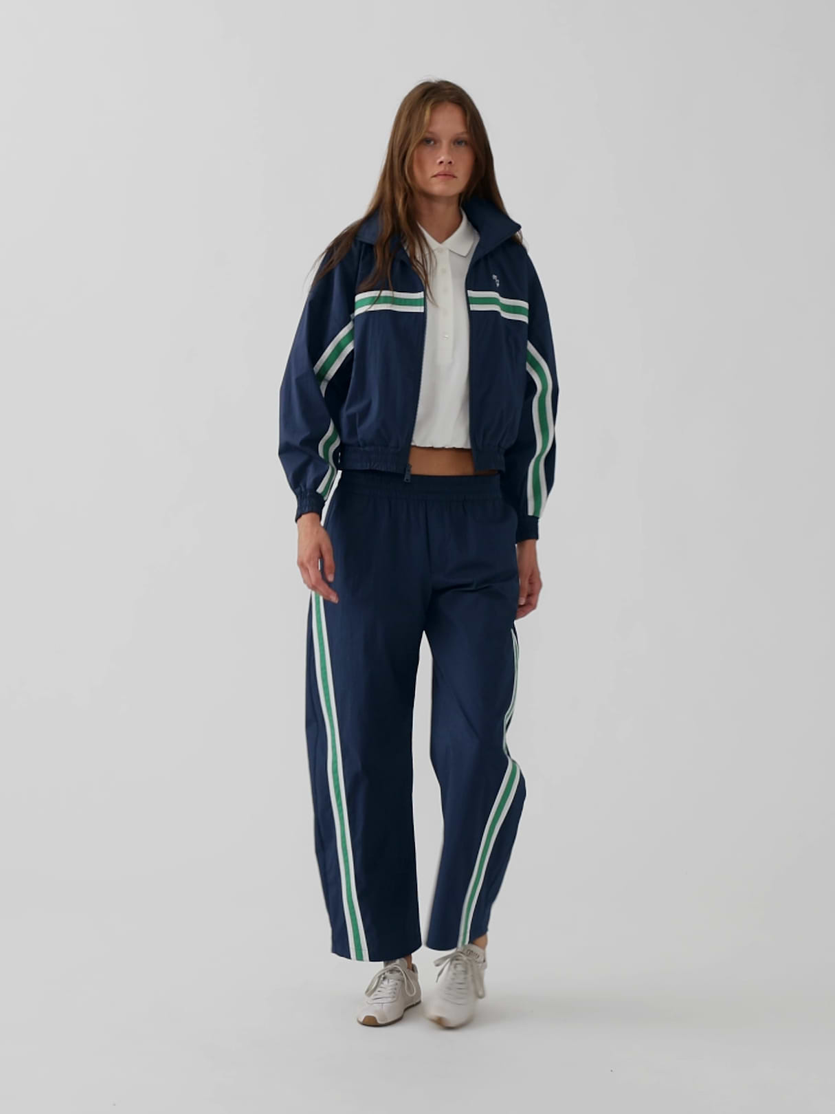 Gap × Malbon Textured Poplin Barrel Track Pants - Vintage navy