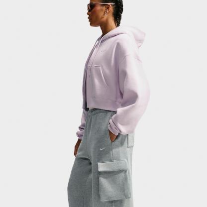 Women's Nithtke Studio Fleece Medium-Weight High-Rise Oversized Cargo Pants - Dark Grey Heather/Sail