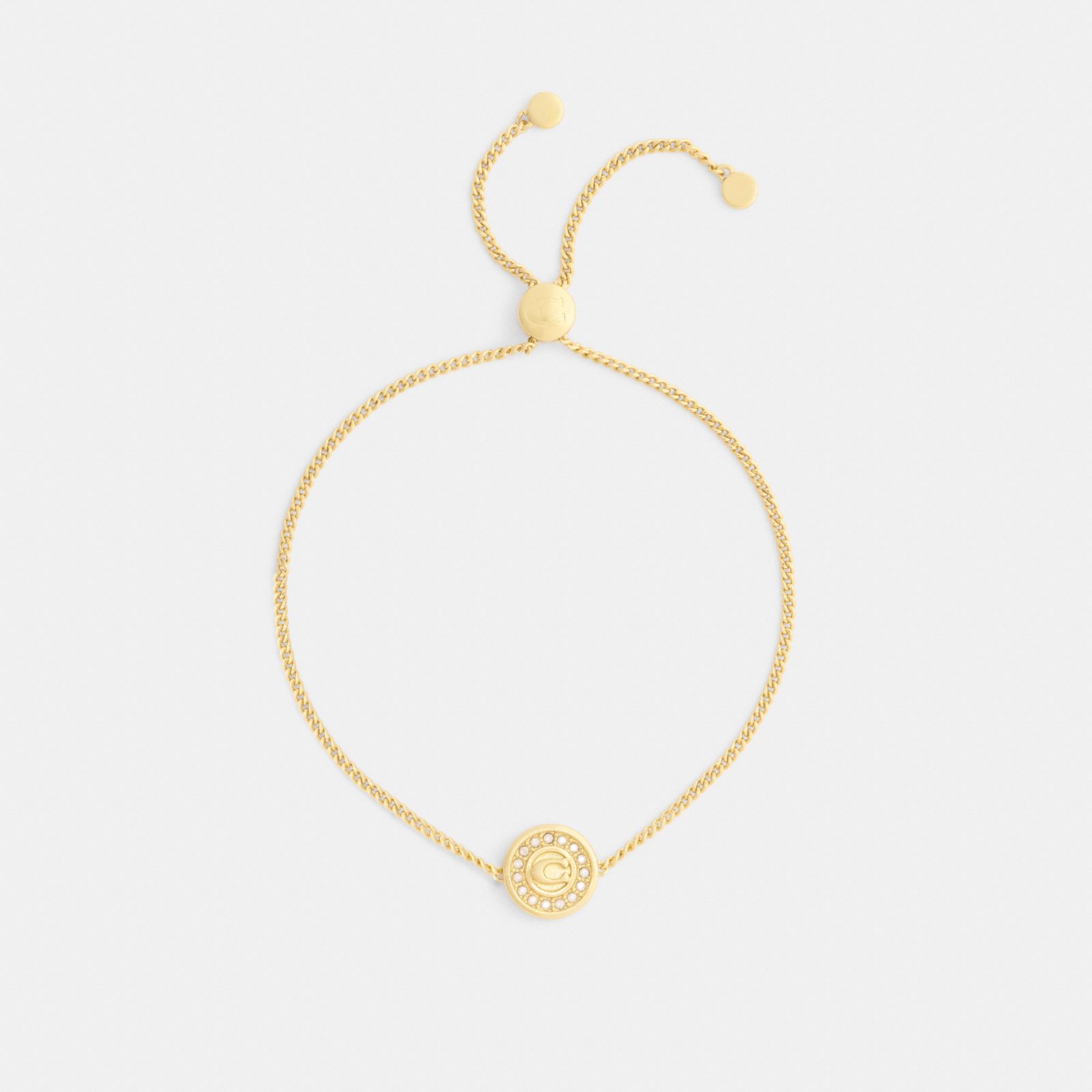 Signature Pavé Coin Slider Bracelet - Gold - view 2