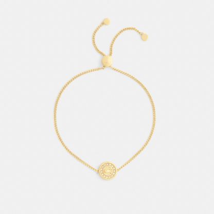 Signature Pavé Coin Slider Bracelet - Gold - view 2