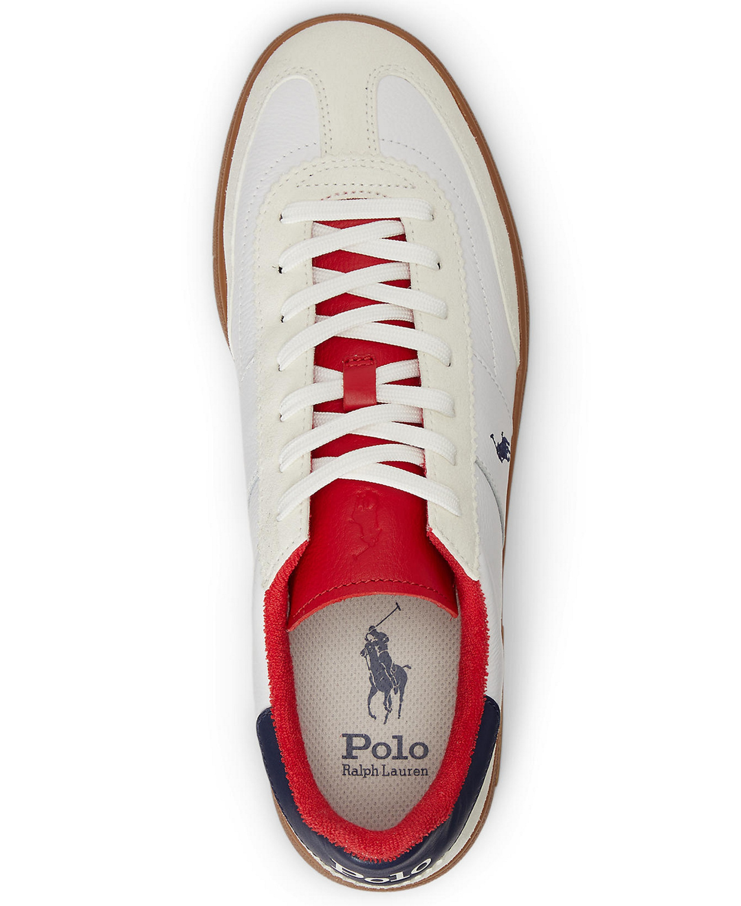 Polo Ralph Lauren Men's Bedford Leather & Suede Sneakers - White/spring Navy/bistro Red