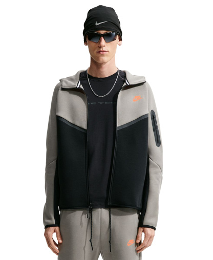 Nike Men's Tech Fleece Full-Zip Hoodie - Light Army/Black/Total Orange